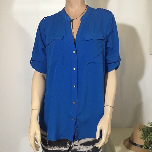 Fylo - roll- Tab Sleeve Blouse (A2 - Picture 3 of 8